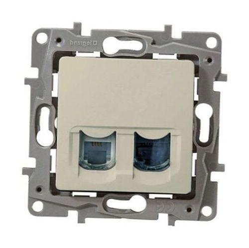 Розетка 2xRJ45 Cat.5 Legrand ETIKA, слоновая кость