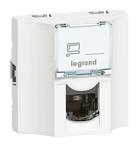 Розетка компьютерная RJ45 Cat.6 Legrand MOSAIC, алюминий