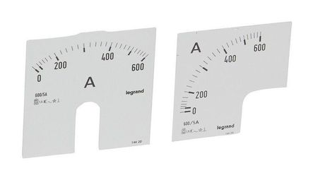 Измерительная шкала (1 круглая + 1 квадратная) для аналоговых амперметров - 0-600 A